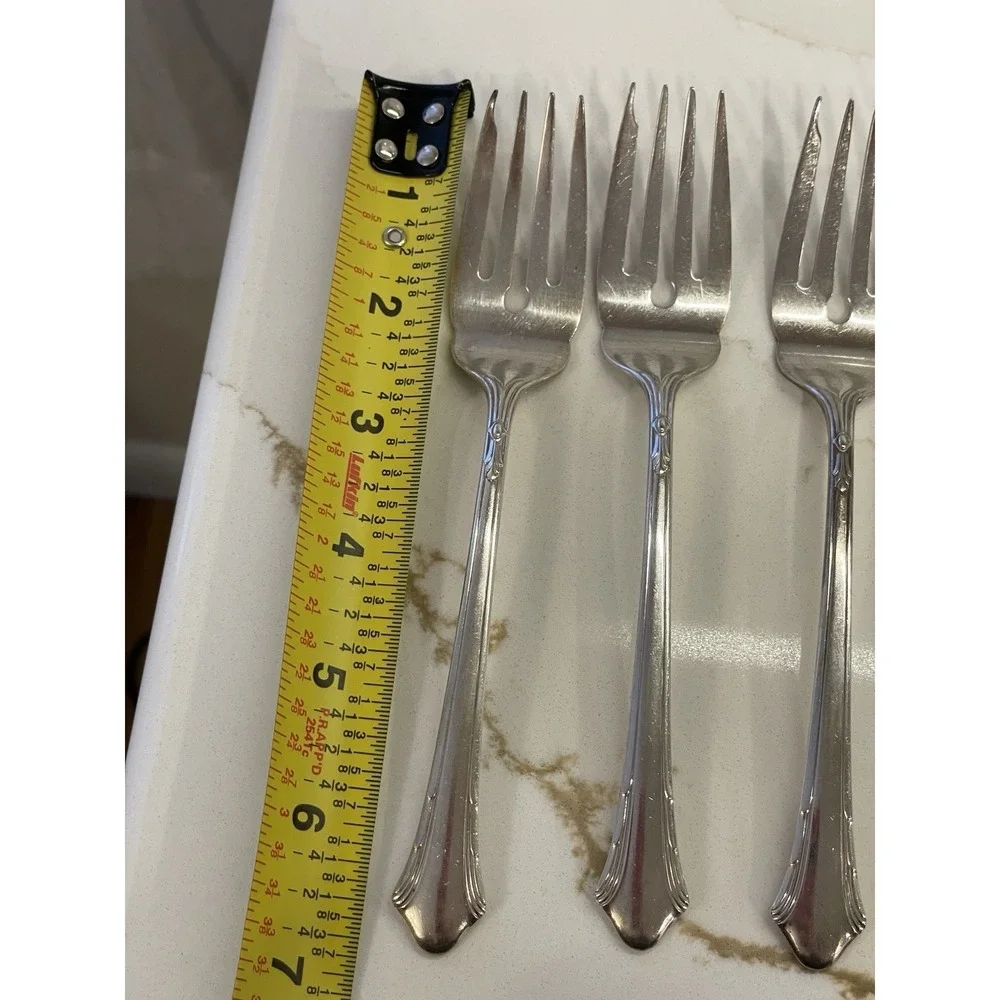 Vintage Gorham Lady Caroline Silver Plate Salad Dessert Forks Set of 6 1933‎